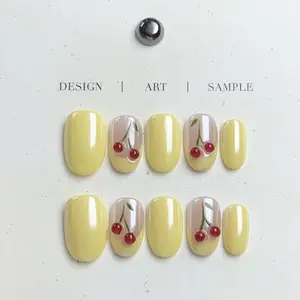 NAILS HAVEN Short Almond Press On Nails 10Pcs Cute Handmade Acrylic Nails Reusable Nail Art With Charms Easy Application Manicure Cutics Manicure