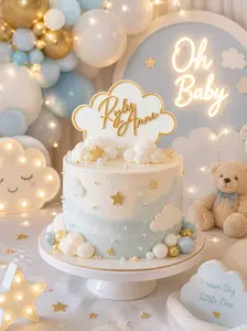 Custom Cloud Cake Topper | Personalized Baby Shower Cake Decor