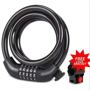 1pc Bike Anti-Theft Password Lock, Portable Lightweight Steel Cable with Stand, Ideal for Daily Use, Bicycle Security, Suitable for Various Bikes, Durable Construction and Easy to Use, Convenience, Travel, Urban, Bicycle Accessories