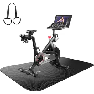 Extra Thick 10mm Cushioned Bike Mat 48x24 Inch Non-Slip Protective Mat for Hardwood Floors Carpet Black