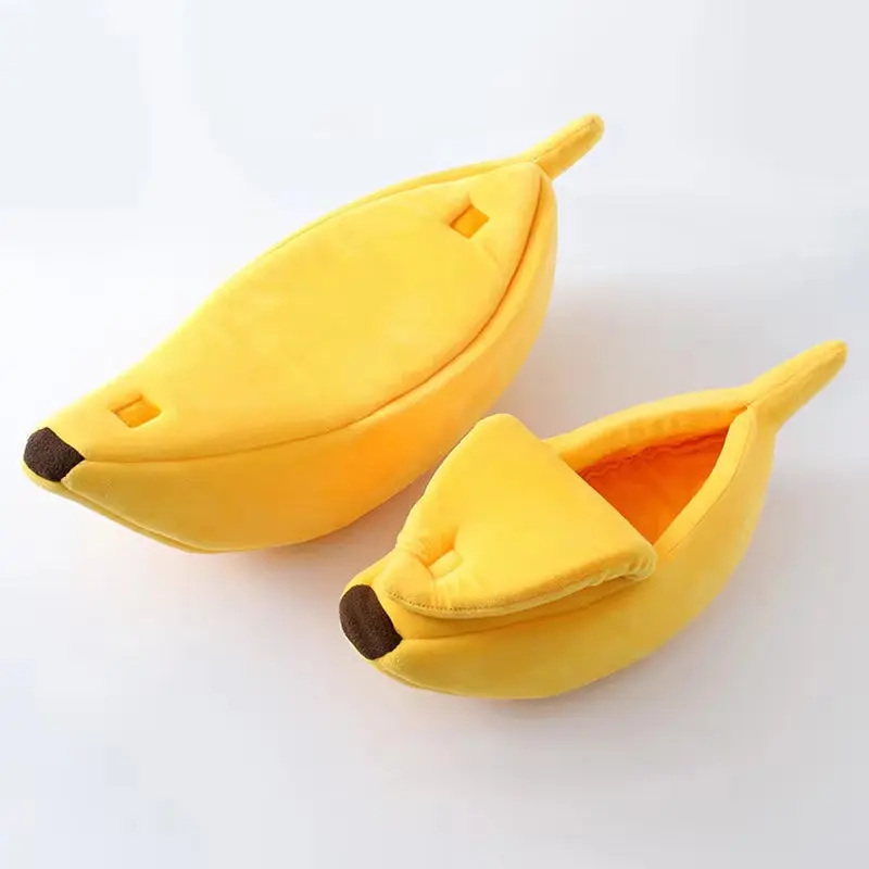 Banana Cat Bed House - Soft and Plush Design for Cats, Ideal for Comfort and Rest