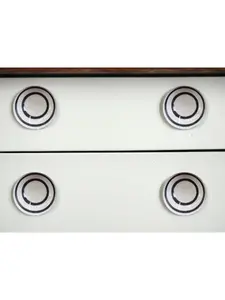 212 MAIN Black & White Ceramic and Metal Drawer Pull Doorknobs, Set of 8, Home Use Door Hardware Handles, Doorknob