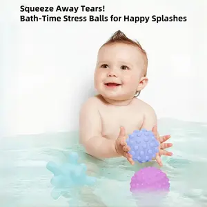 Baby Sensory Balls 6pcs Soft Texture Colorful Tactile Grasping Massage Toys, Safe Indoor Crawling Learning Game, Perfect Birthday Gift