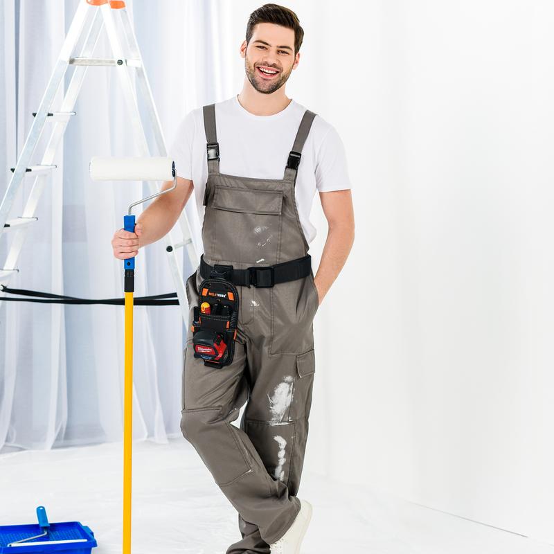 MELOTOUGH Small Tool Pouch with Quick Release Belt Clip Heavy Duty 600D Material 8 Pockets Electrician Tape Holder for Technicians & Maintenance Workers Rugged Construction Durability