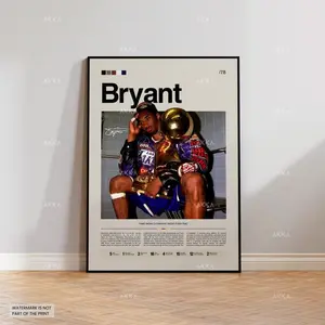 Kobe Bryant Lakers Framed Poster, The Black Mamba Wall Art
