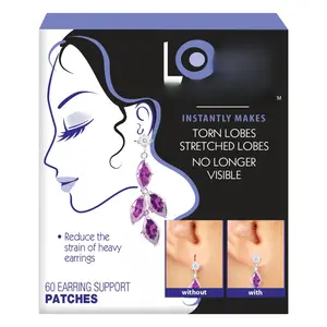 - Clear Earring Support Patches - Backs For Droopy Ears Ear Care Products Torn Or Stretched Lobes (60 Patches)
