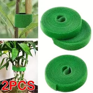 2 rolls of plant straps, green plant straps, suitable for climbing plants, garden plants, home gardening, plant support, adjustable straps, flexible belts, durable nylon, solid plant clips, Garden Supplies