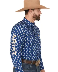 Ariat Men's Team Dax Southwestern Logo Long Sleeve Button-Down Western Shirt - 10054666