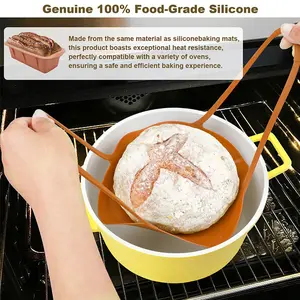 Reusable Baking Mat for Dutch Oven, Sourdough Silicone Bread Sling,  Easy Clean Bread Mats with Handles for Sourdough&Non-stick, Summer