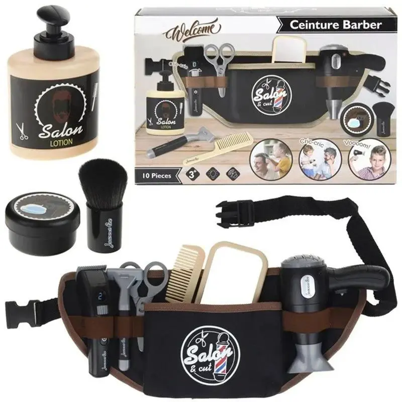 Hairdressing Tool Set, Hairdressing Tool with Storage Bag, Pretend Play Toy for Kids, Birthday Gift for Boys & Girls