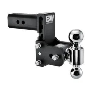 B&W TS20037B Trailer Hitches Tow & Stow Adjustable Ball Mount Fits 2.5" Receiver Dual 2" x 2-5/16" Balls 5" Drop 18,000 GTW