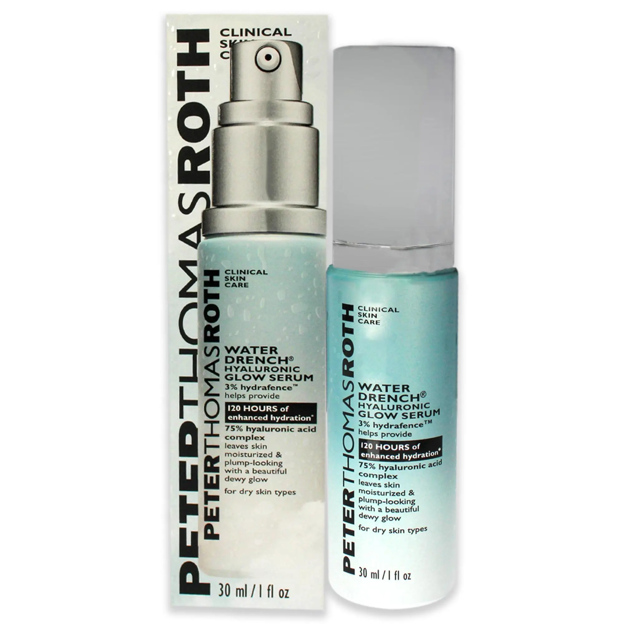 Peter Thomas Roth Water Drench Hyaluronic Acid Glow Serum - 1oz Unisex Daily Hydrating HA Serum, Moisture-Lock Formula for Dry Skin, Radiant Complexion, Easy to Apply Drops, Serum Form