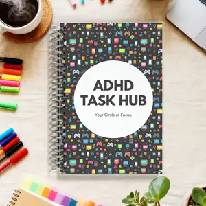 ADHD Schedule - Time Management Notepad for Adults with ADHD, Simplify Your Day with Categorized Checklists for Calls, Emails & Tasks, A5, 108 Pages, Lay-Flat Twin-Wire Binding, Productivity Planner