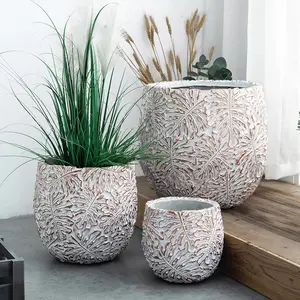 Modern Multicolor-Style Large Clay Cement Fiber Flower Pots Outdoor Garden Home Mall Planting Planter Foam Wrap Safe Deliver