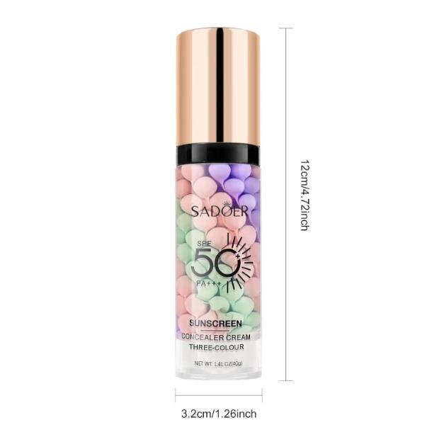 【BUY 1 GET 1 FREE】3-in-1 Color Correcting Primer with SPF50 PA+++ | Tone Correcting, Sun Protection, Hydrating Makeup Base, Compact Size