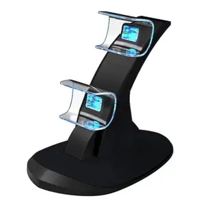 Dual USB Charging Stand with Protective Chip LED Indicator Light, Controller Charger for PS5 Pro/PS5 Slim, Console Accessories