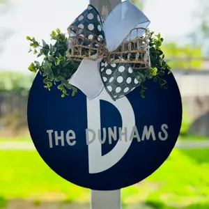 Custom Last Name Door Hanger - Personalized Decor for Home