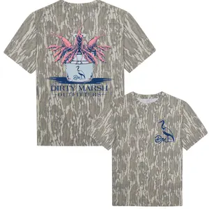 Dirty Marsh Crawfish Bucket T-Shirt – Southern Seafood Graphic Camo Shirt, Mosy Oakk Washed Bottomland Mallard Tee, Hunting Shirt, Gift for Dad, Gift For him, Hunting Season Shirt.