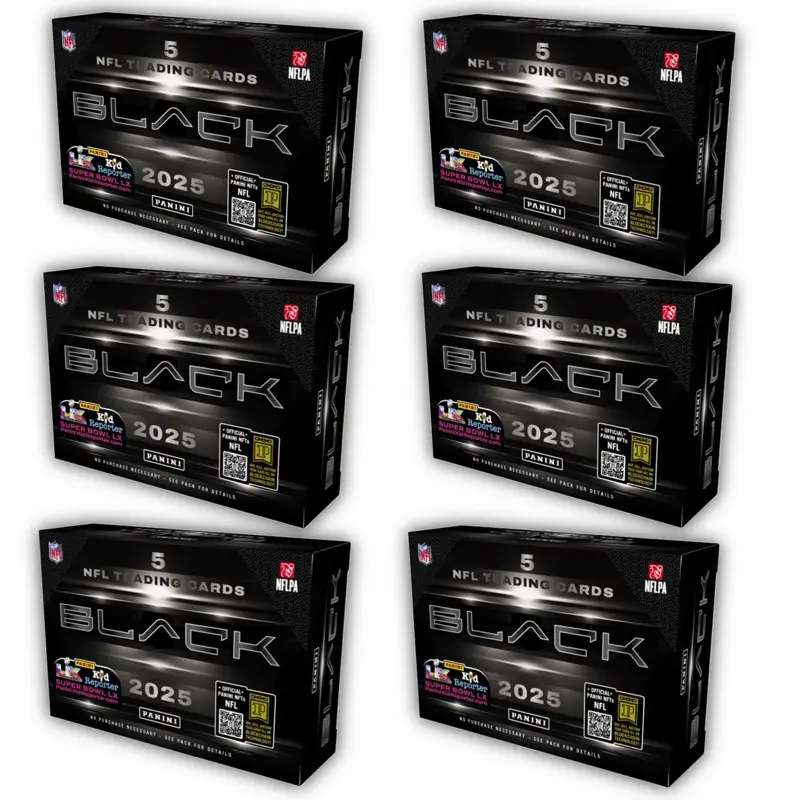 #9 Pick Your Team 1/2 CASE 2025 Panini Black Football Hobby 6 Box Card Break