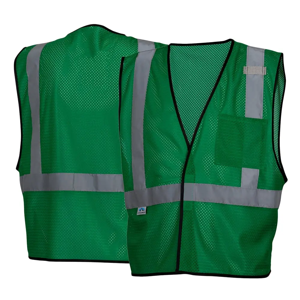 Pyramex RV12 Series High Visibility Mesh Safety Vest, Non-ANSI Certified, Equipped with Reflective Tape, Construction Gear