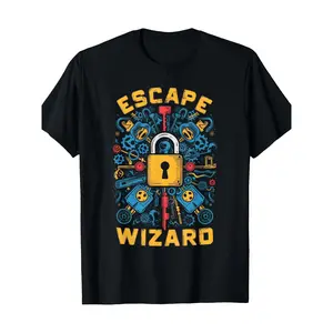 Escape from the Witcher Escape Room T-Shirt Cotton Men's Graphic Tees Men's T-Shirts Fun Shirts Casual Short-Sleeve Comfort Wear Washable for All Seasons 200g 100% Cotton Sizes S to XXXXL