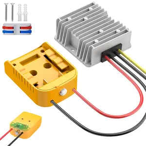 Azocek Upgraded Power Wheel Adapter for Dewalt 20V Battery - Built-in Switch & LED Status Light - Smart Over-discharge & Over-current Protection - 12AWG 30A DIY Connector [Battery Not Included]