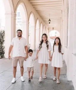 Family Matching Outfits for Special Occasions - Machine Washable Fitted Button Pink Suits for Mothers Day Fathers Day & Easter