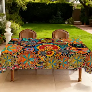 BLIOWL Gorgeous Bohemian Tassel Tablecloth - Exquisite Geometric Printed Pattern,Washable,Durable And Easy To Care For,Suitable For Holiday Gatherings,Daily Dining And Outdoor Party Decoration - Machine Made,Unique Style