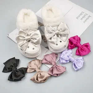 2pcs Fabric Shoes Decoration Charms Bow DIY Sandals Accessiories