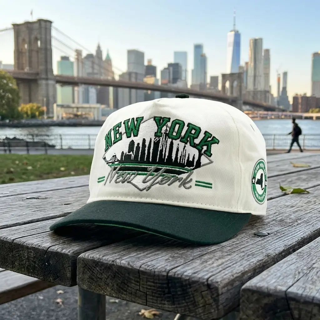 New York Embroidered Baseball Cap, Vintage NYC Skyline Snapback Hat, New York City Dad Hat, Adjustable Cotton Trucker Cap, Travel Gift