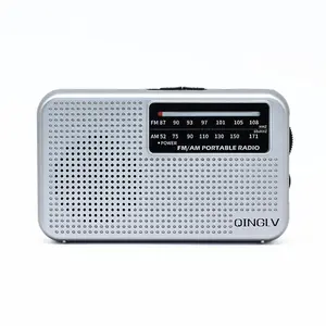 Pocket Radio, Handheld Portable Radio with AM FM Dual Bands, High Volume Speaker and Headphone Jack, Battery Powered for Indoor & Outdoor Use, Essential for Emergencies