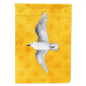 Carolines Treasures BB8227CHF Sea Gull Yellow Polkadot Canvas House Flag, Home Decor Accessory