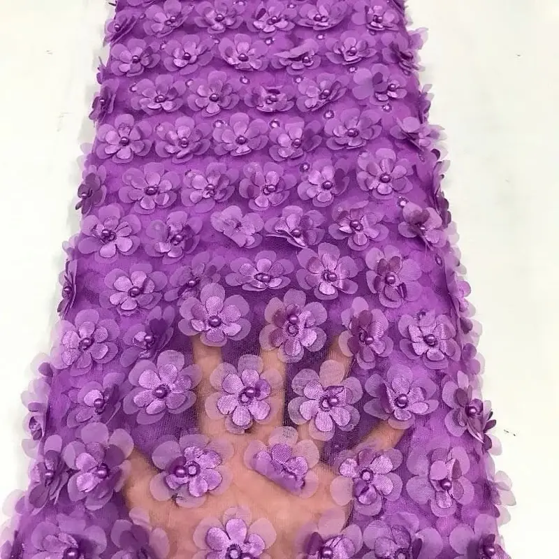 5 Yards Elegance African Lace Materials, 5 Yards Each, Intricate Designs, High-Quality Crafted Material, Durable & Versatile for Various Crafts