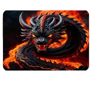 Scorching Non-Slip 1pc Mouse Pad, Soaring Fire Dragon Gaming Mouse Pad, Suitable for Office Desktop Supplies, Desks, Desktops, Keyboard Desk Mats, Summit Playmat Holiday Gifts, New Year Gifts, Birthday Gifts, Party Decorations, Father's Day Size 20X24cm
