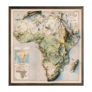 Africa 1885 Shaded Relief Map