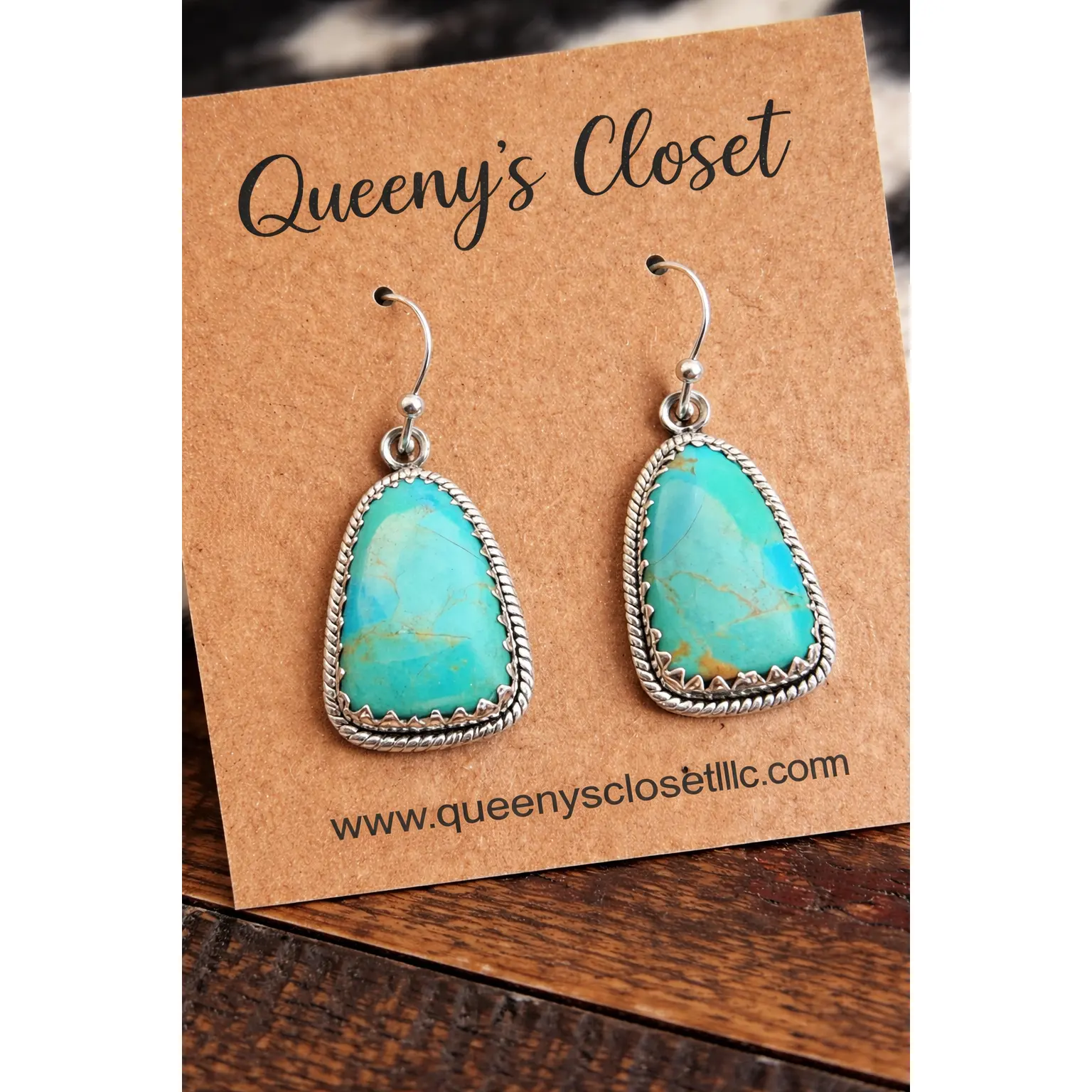 Western Dangle Earrings in Genuine 925 Sterling Silver, Mojave Turquoise Teardrop Fishhooks with Elongated Silhouette for Western Styling