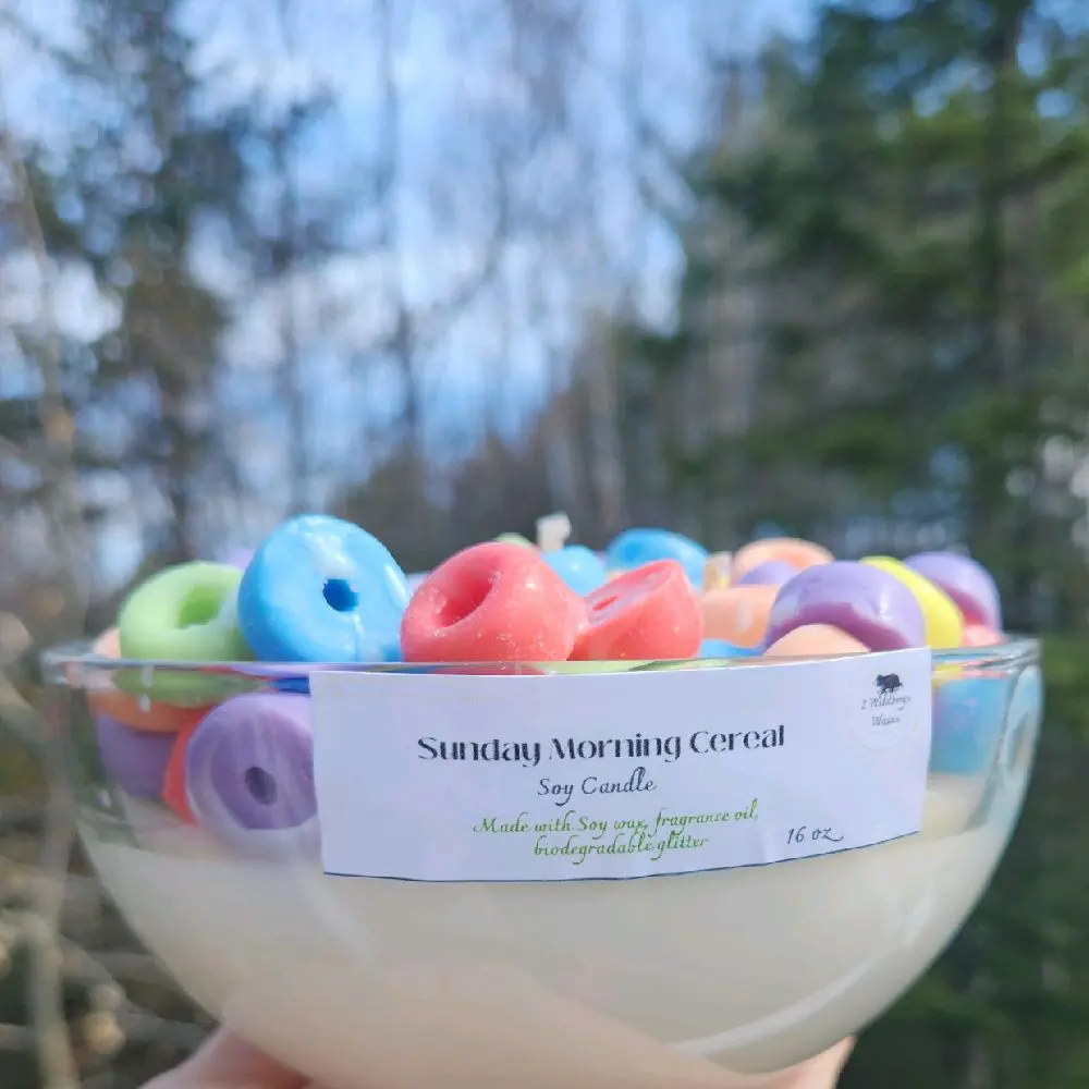 Cereal Bowl Candle, Fruit Loops Scented, Chocolate Puffs, Apple Jacks, Cinnamon Toast Crunch