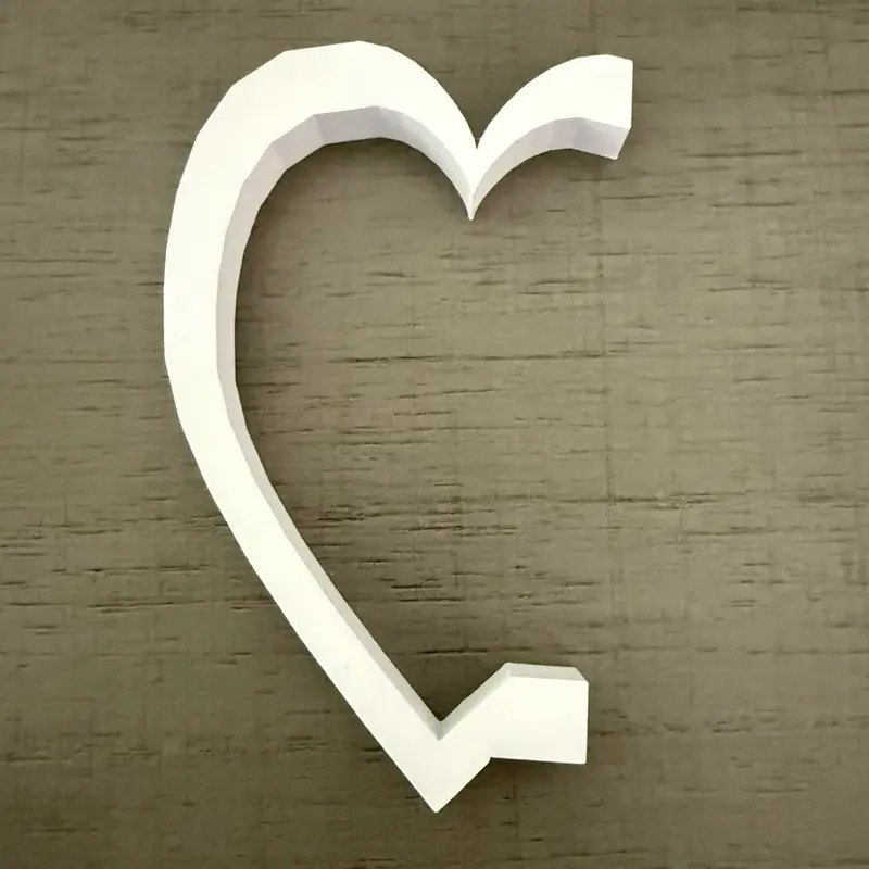 3D Printed Heart Tumbler Handle - Unique Design for Personalized Drinkware