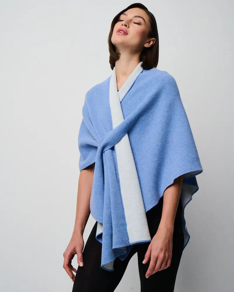 Ellen Merino/Cashmere Reversible Wrap with Loop