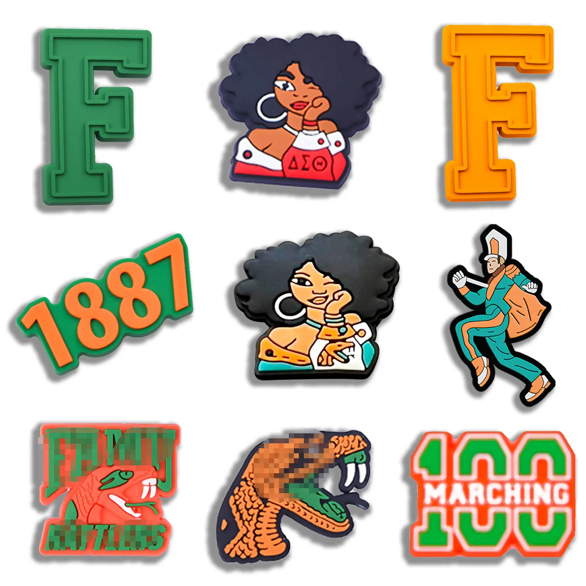 Football Croc Charms 9PCS PVC Clog Pins Accessories Party Favors Birthday Gifts Holidays Decoration for Boys Women Girls