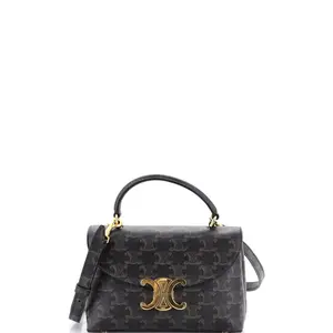 Pre-owned Celine Canvas Coated Top Handle Bags Nino Top Handle Bag Triomphe Coated Canvas Teen by Rebag