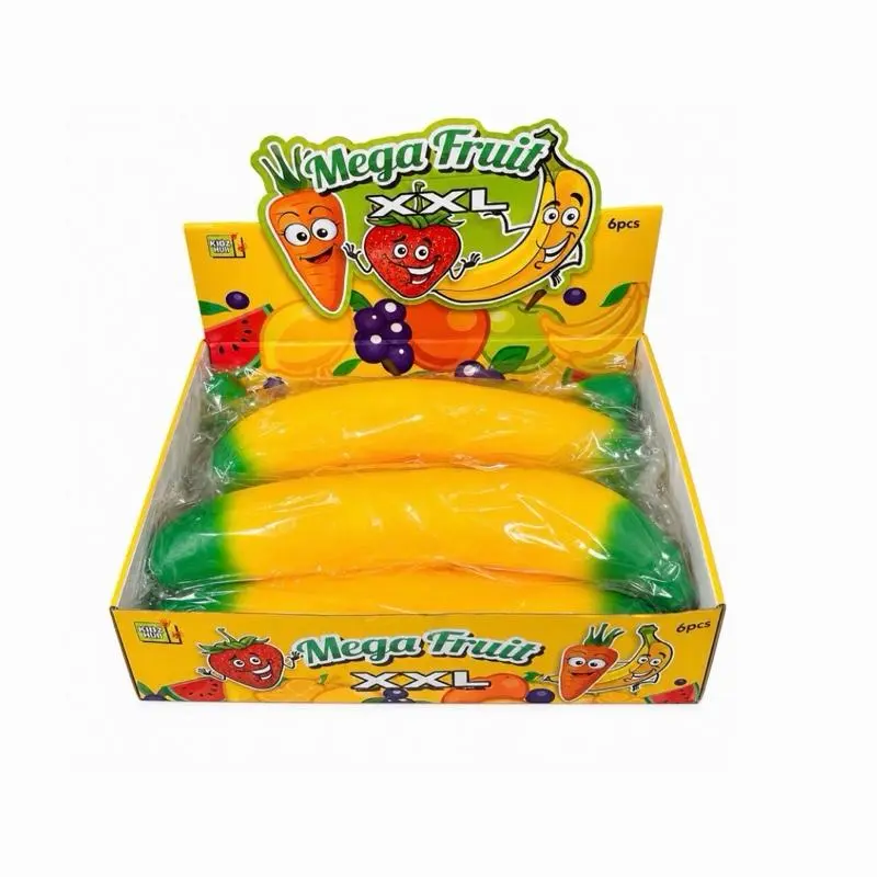 XXL Mega Fruit Banana Squishy, Stress Relief Fidgeting Sensory Stress Reliever, Anxiety Relief Products for Adults, Kids, Teens, Decompression Squeeze Toy