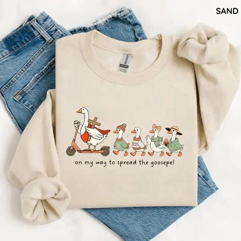 Retro Silly Goose Faith Crewneck, Vintage Fall Christian Sweatshirt & Tshirt for Men & Women, Cozy Unisex Gildan Sweater Gift