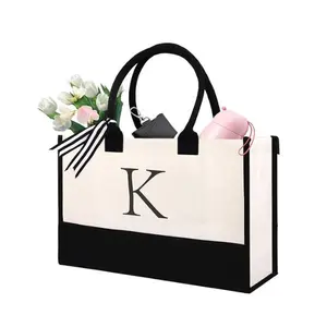 CHRISTMAS GIFT Personalized Canvas Tote Bag for Women – Custom Beach Bag for Mom, Holiday, Birthday, Mother’s Day Gift Idea