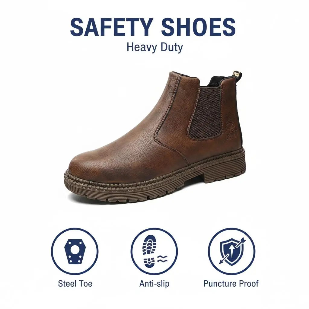 Unisex Waterproof Safety Shoes, Anti Slip Work Sneakers with Smash Proof Toe, Puncture Proof Sole and Breathable Comfort for Construction, Yard Work and Workshop Use