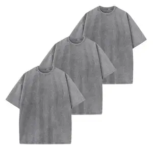 Men's 3-Pack Vintage Washed Oversized 100% Cotton Short-Sleeve Streetwear Basic T-Shirts, Menswear Fabric, Unisex Design tshirt men fathersdaygift