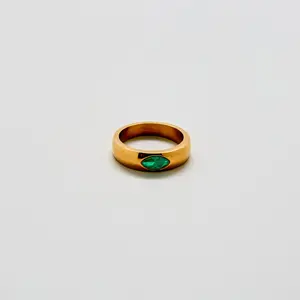 Green Marquise Stacking Ring
