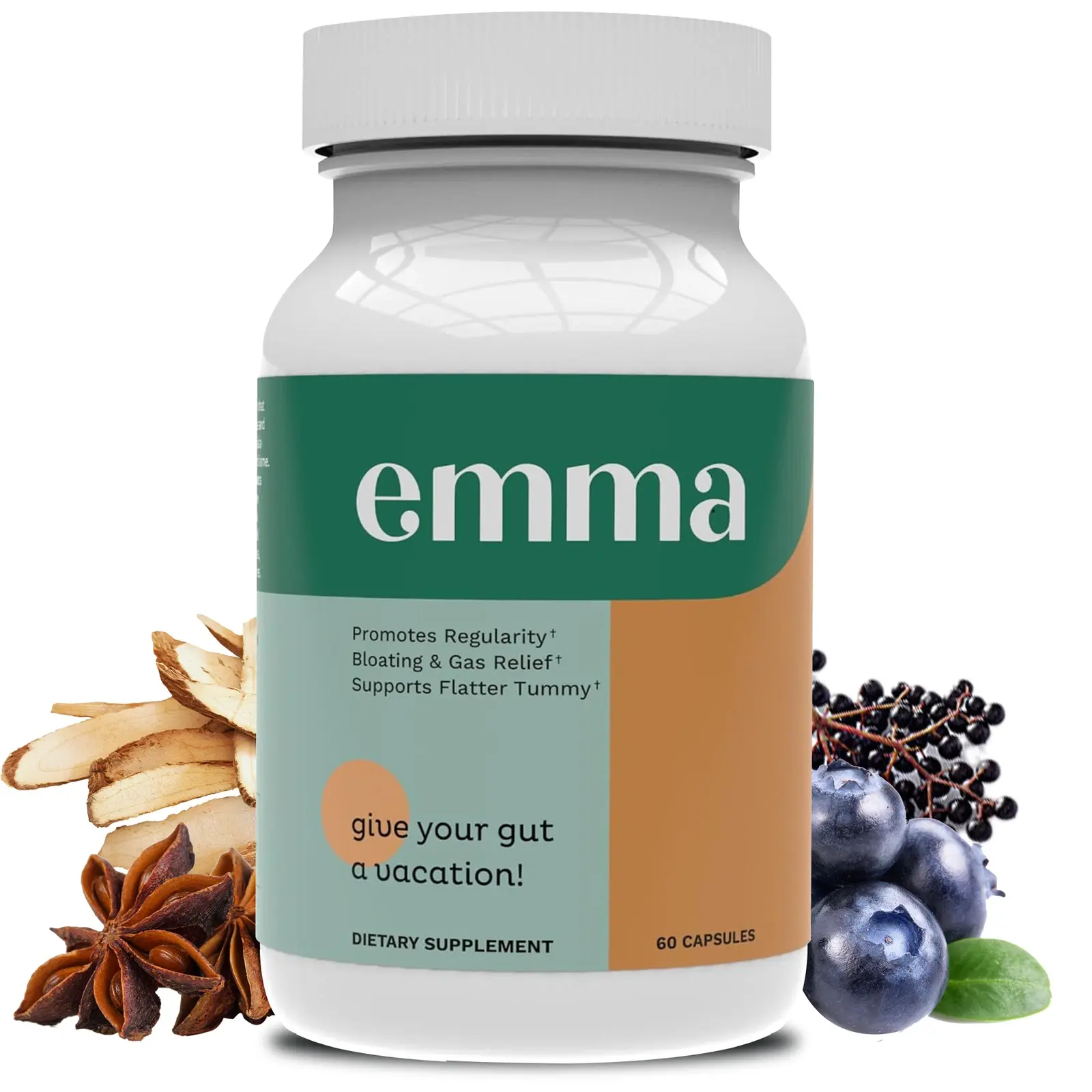 Emma 60 Capsule Improve Digestive Gut Health Clean Skin Boost Metabolism (2 PACKS)