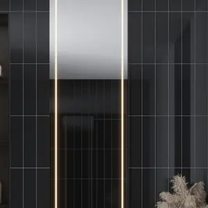 Black 4x16 Glossy Subway Glass Tile (12 pack, 5.33 sq ft/case)