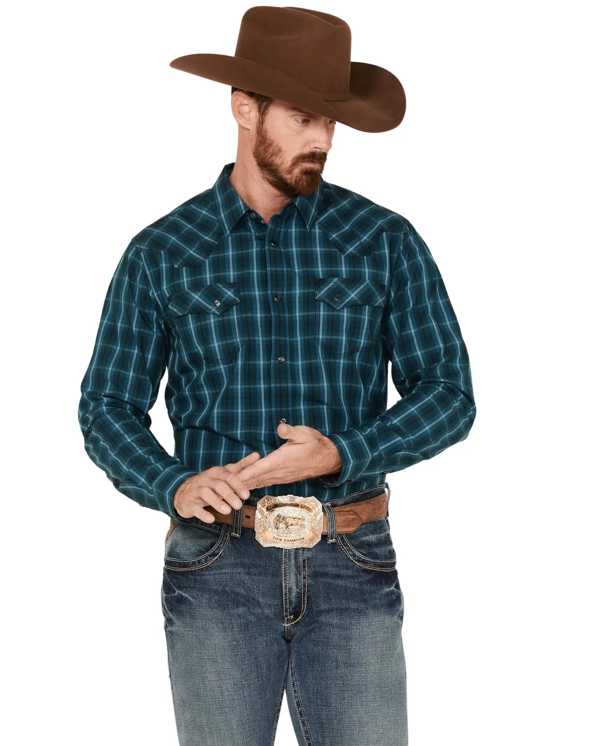 Moonshine Spirit Men's Spirit&Reg; Men'S Bayou Plaid Print Long Sleeve - Msho22w3-Teal